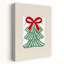 Red Bow Christmas Tree Abstract Classic Elegant Christmas Tree Winter Landscape Wall Art Print by Dominique Vari - Wrapped Canvas Print-349866446