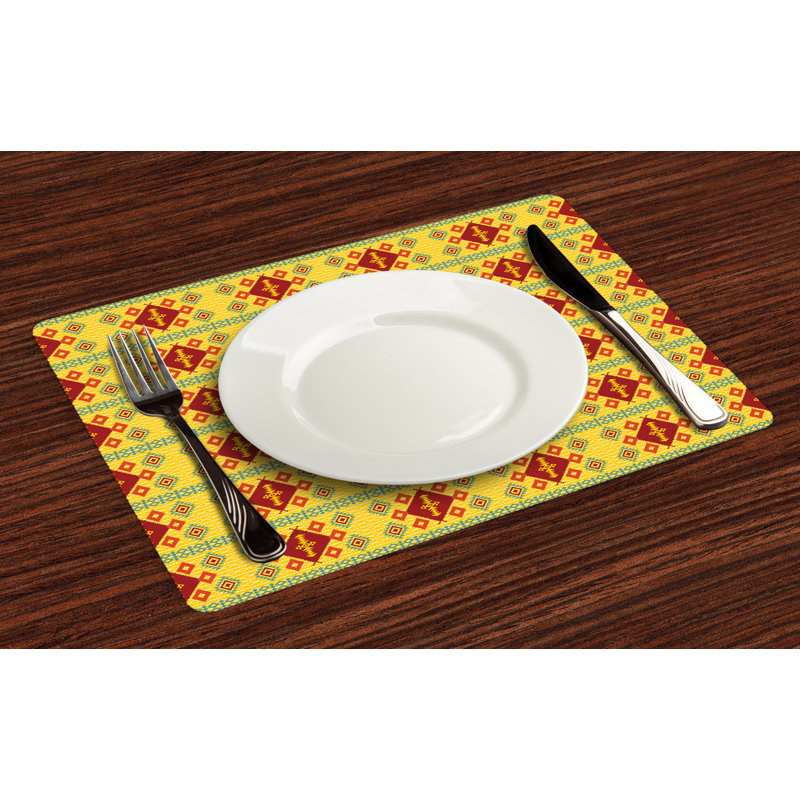 Polyester Geometric Rectangle Placemat