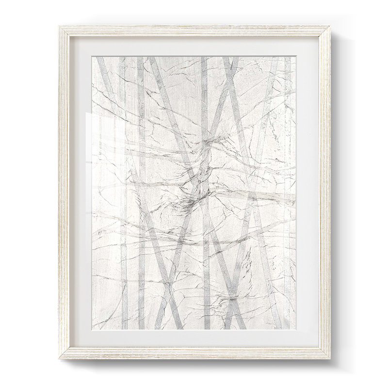 Pewter Forrest II -Framed Print, 25.5" H x 17.5" W, White