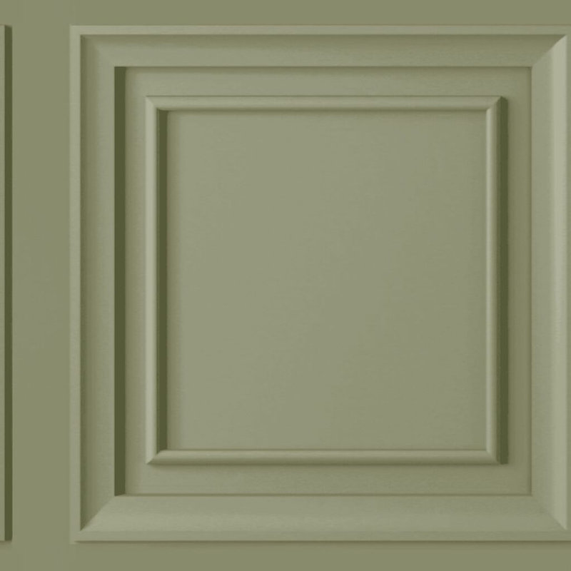 Fresco Wood Panelling Wallpaper, Green
