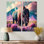 Buffalo avec paysage - crème, art mural moderne