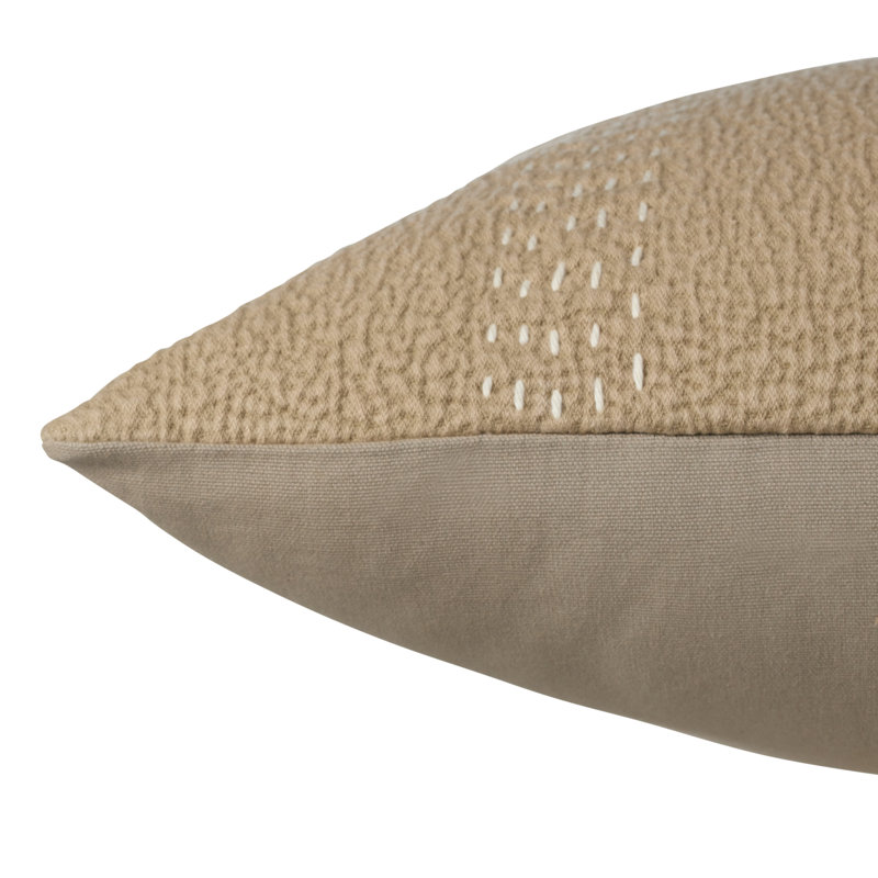 Housse et insert de coussin carré en coton Lexington, Taupe, Duvet