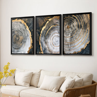 ABSTRACT Series CCxxiii - Toile tendue avec châssis sur mesure - 3 pièces