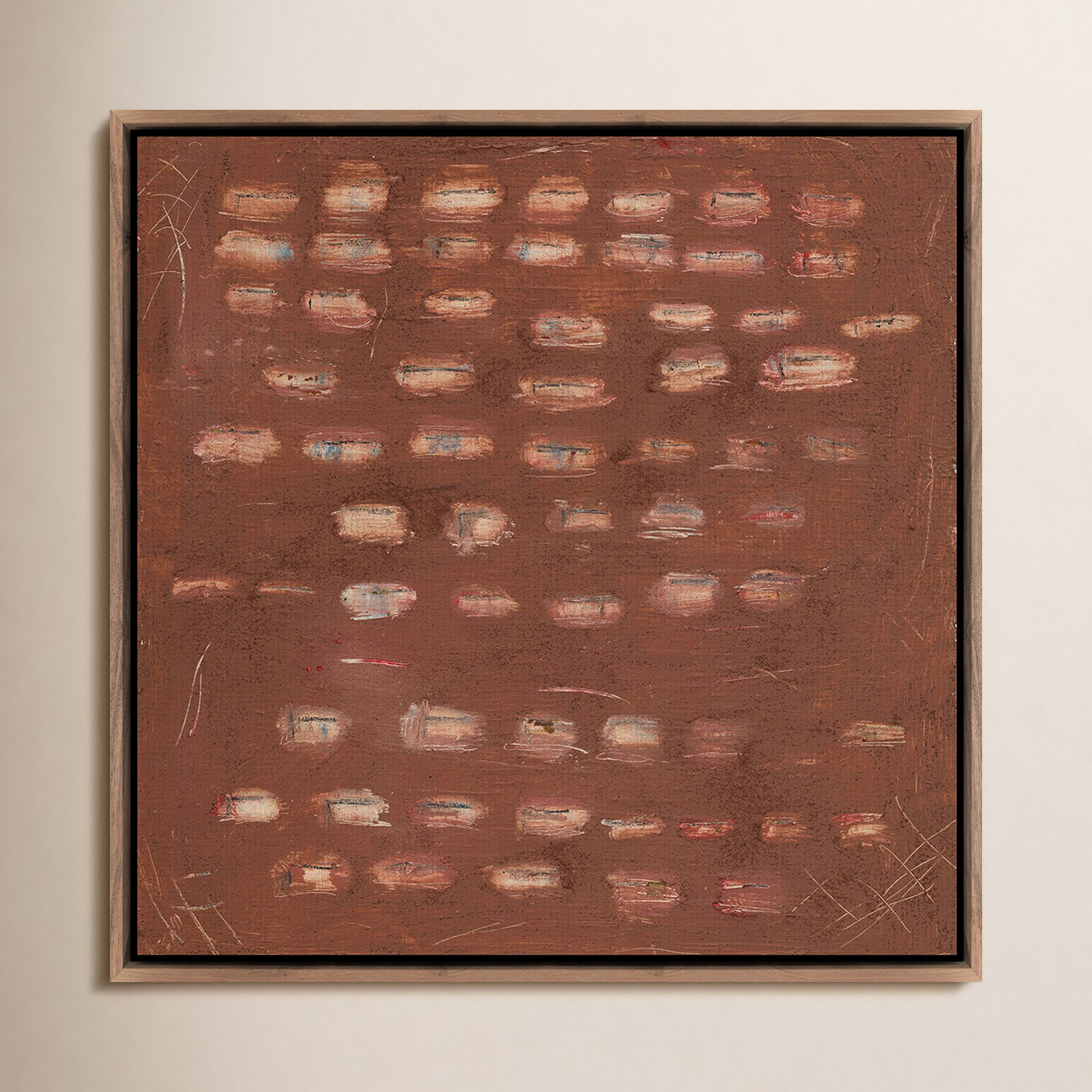 Cinnamon Kiss by Jamie Beckwith, 40" H x 40" W, Rustic Walnut Framed
