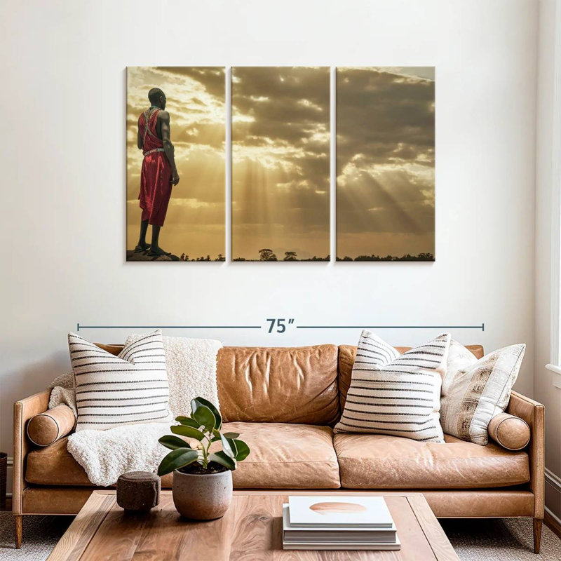 Leisha Masai Glorious Sunset, H 36 po x l 57 po