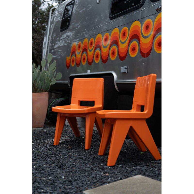 Fresco Outdoor Dining Side Chair, Vintage Orange