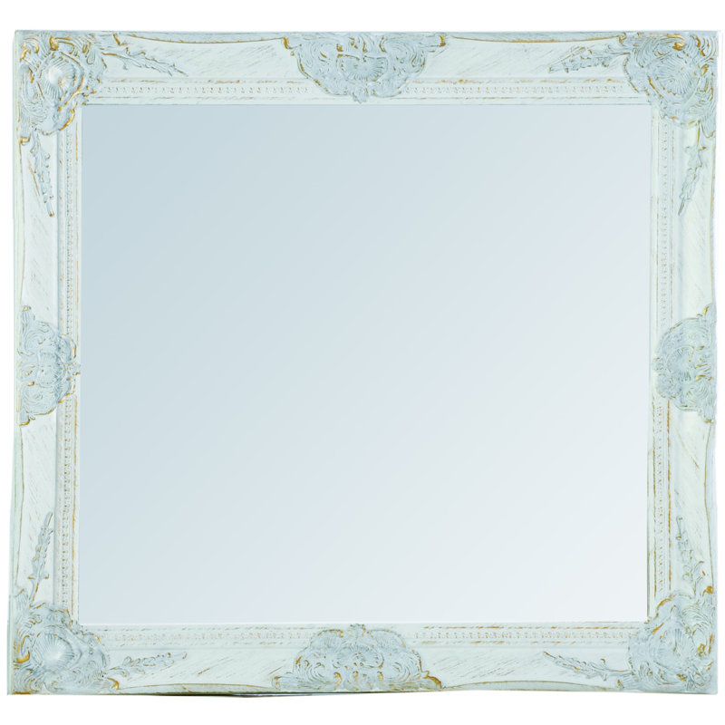 Lepore Flat Wood Framed Wall Mounted Accent Mirror, White