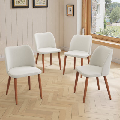 Wood Frame Upholstered Dining Chairs by George Oliver