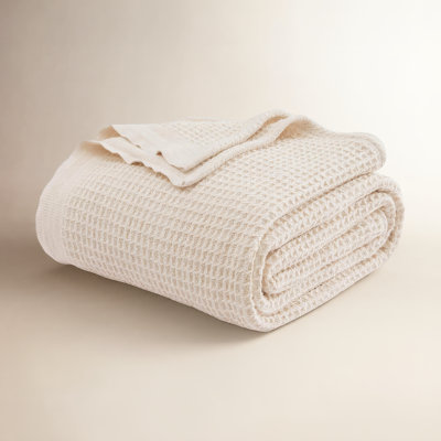 Bedsure Cotton Waffle Weave Throw Blanket