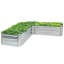 Lit de jardin surélevé en acier galvanisé en forme de L Katherynn - 59,5 po x 59,5 po x 11,75 po - Argent-1178568941