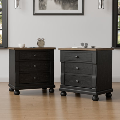 Fontevraud 3-Drawer Nightstands (Set Of 2)