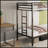 Adam Sturdy Twin Over Twin Bunk Bed, Metal Frame With Ladder And Guardrails, Ideal For Kids And Adults, Space-Saving Design