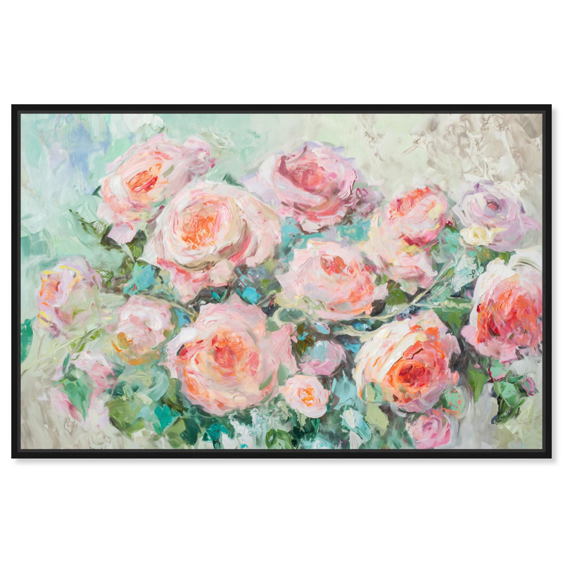 Art mural floral sur toile, , H 11 po x l 16 po, Cadre flottant noir