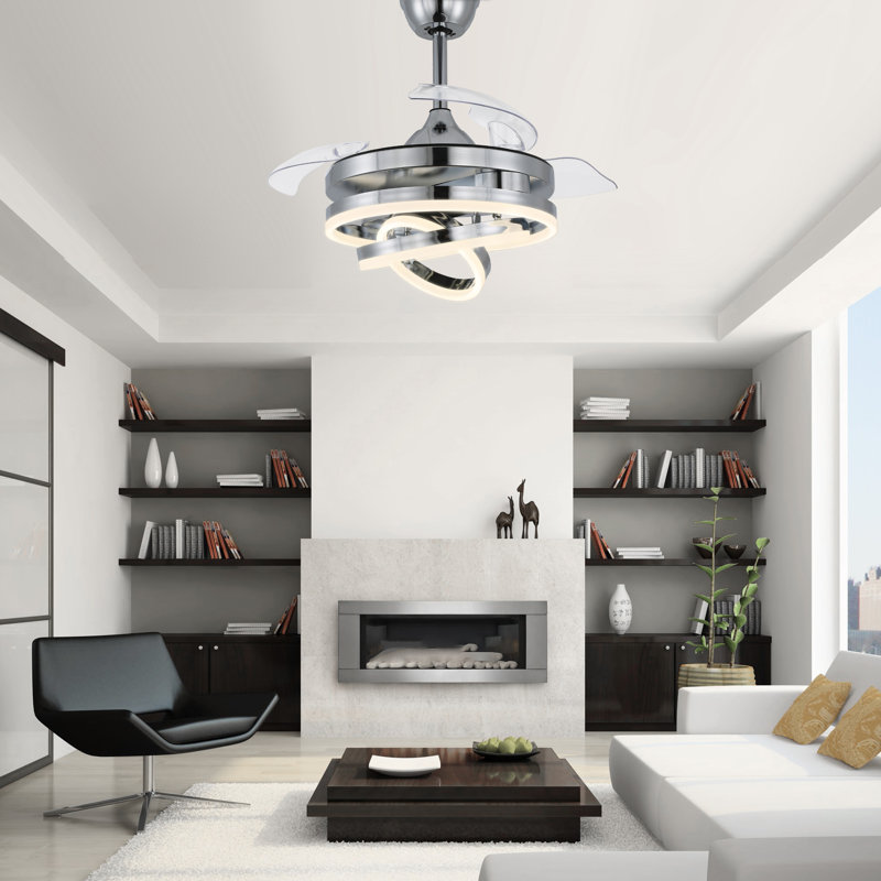 Ventilateur de plafond en métal Eucptus, Chrome
