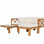 Ensemble de conversation modulaire d'extérieur en bois pour patio 5 pièces avec coussins, finition naturelle et coussins beiges Topmax