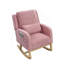 27. Fauteuil à bascule de salon moderne à dossier haut l 5 po avec un coussin lombaire, deux poches latérales et un ours en peluche.