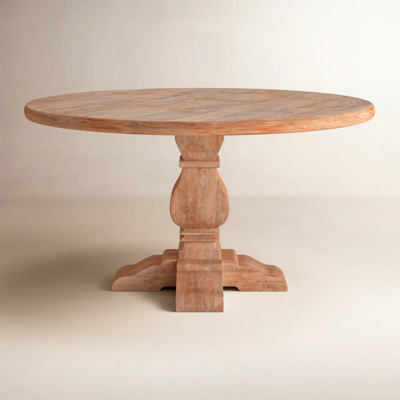Lyons Round Solid Wood Dining Table, 30" H x 54" W x 54" D, Brown