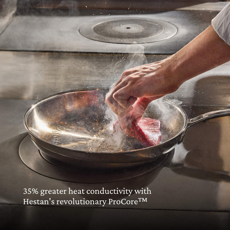 "V1: Probond® Luxe 5-Piece Professional Clad Stainless Steel Skillet Set 5-Piece Set  (8.5”Skillet, 3Qt Saucepans, And 3.5Qt Sauté)"