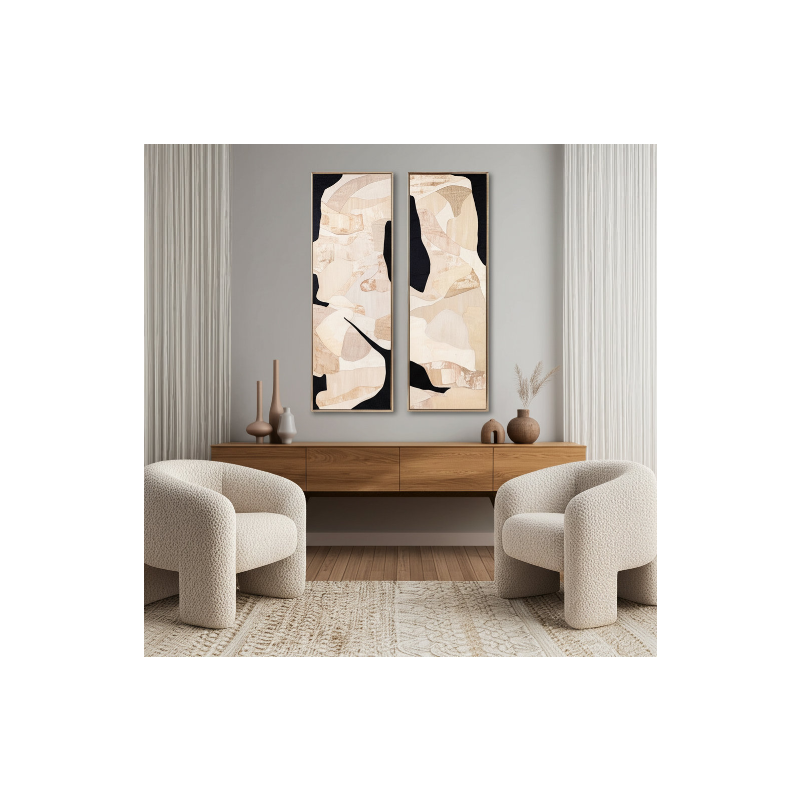  2-Pieces 22X70 Croydon Handpainted Wall Art