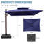 Parasol excentré en porte-à-faux de 141 po x 104 po, base incluse-512861567