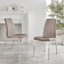 Ensemble de salle à manger extensible haute brillance Everson avec 6 chaises de salle à manger rembourrées en similicuir-170745059