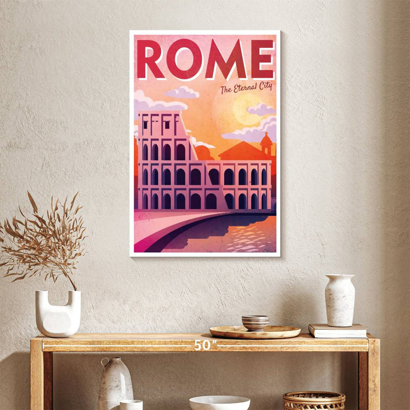 Affiche rétro de Rome, Rome, H 36 po x l 24 po