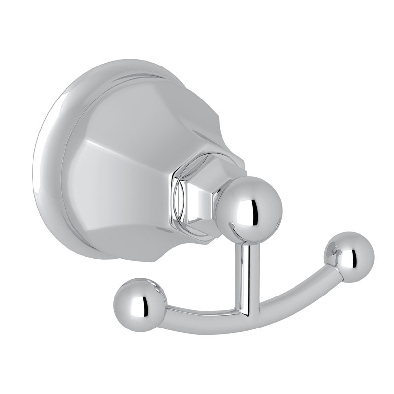 Palladian® Double Mounting Robe Hook, Polished Chrome