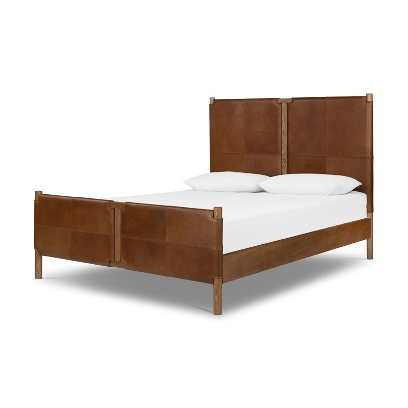 Lit tapissier Sunita, Grand, Sienne ancienne