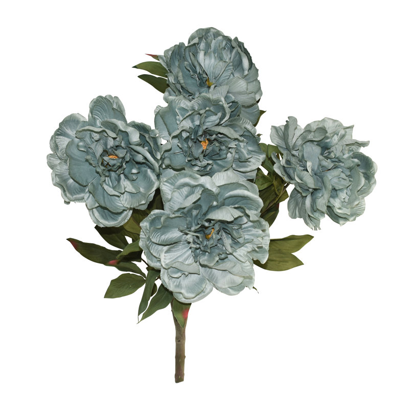 Grand buisson de pivoines 21 po - 5 têtes, Bleu