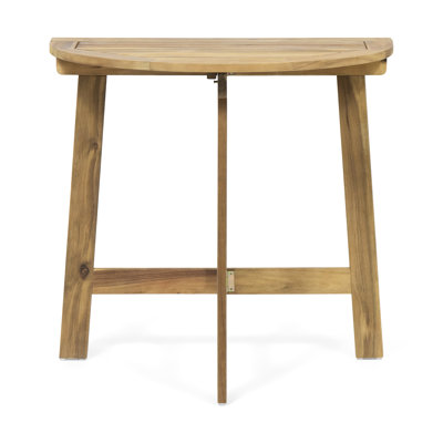 Outdoor Half-Round Folding Acacia Wood Bistro Table