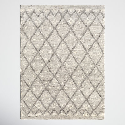 Elisha Geometric Handmade Flatweave Wool Gray Area Rug