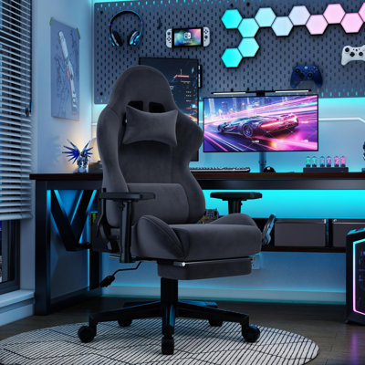 Inbox Zero Adjustable Reclining Ergonomic Swiveling PC & Racing Game Chair