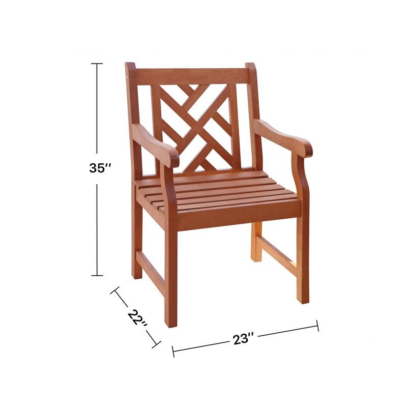 Fauteuil de patio en eucalyptus Keeso, Brun