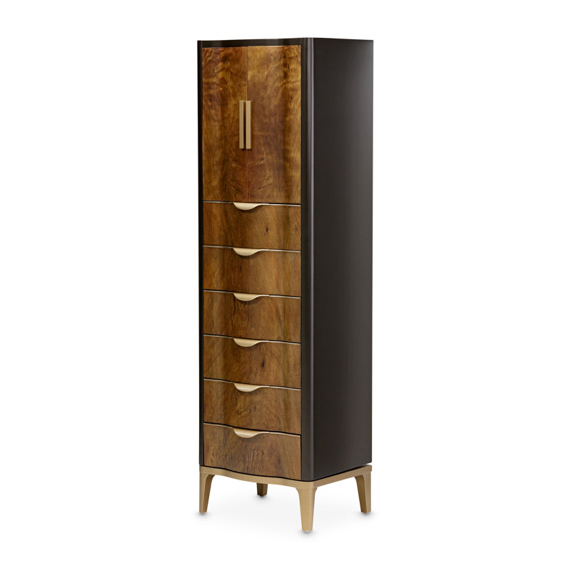 Malibu Crest 21'' W 6 - Drawer Dresser, Black/Crotch Mahogany