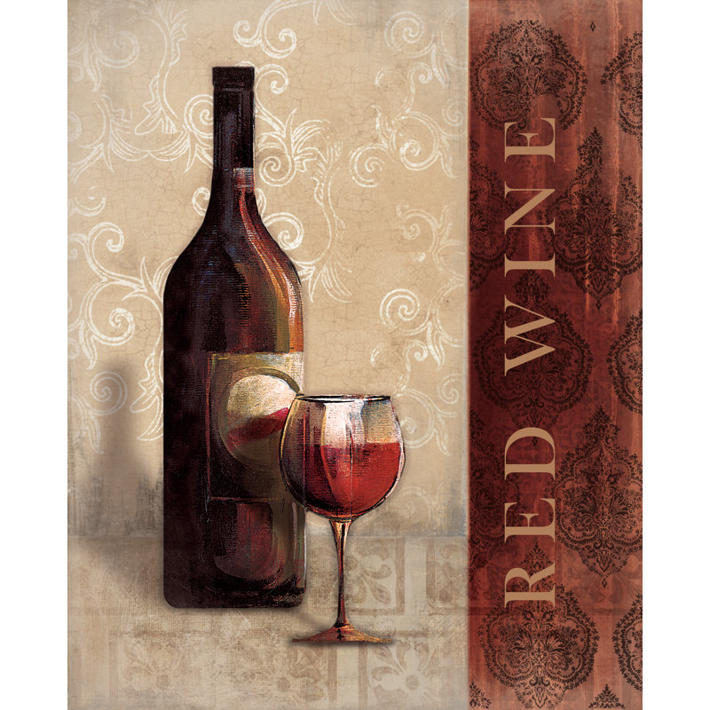 Red Wine - Painting Print, 122 cm H x 81 cm W, Black Floater Framed