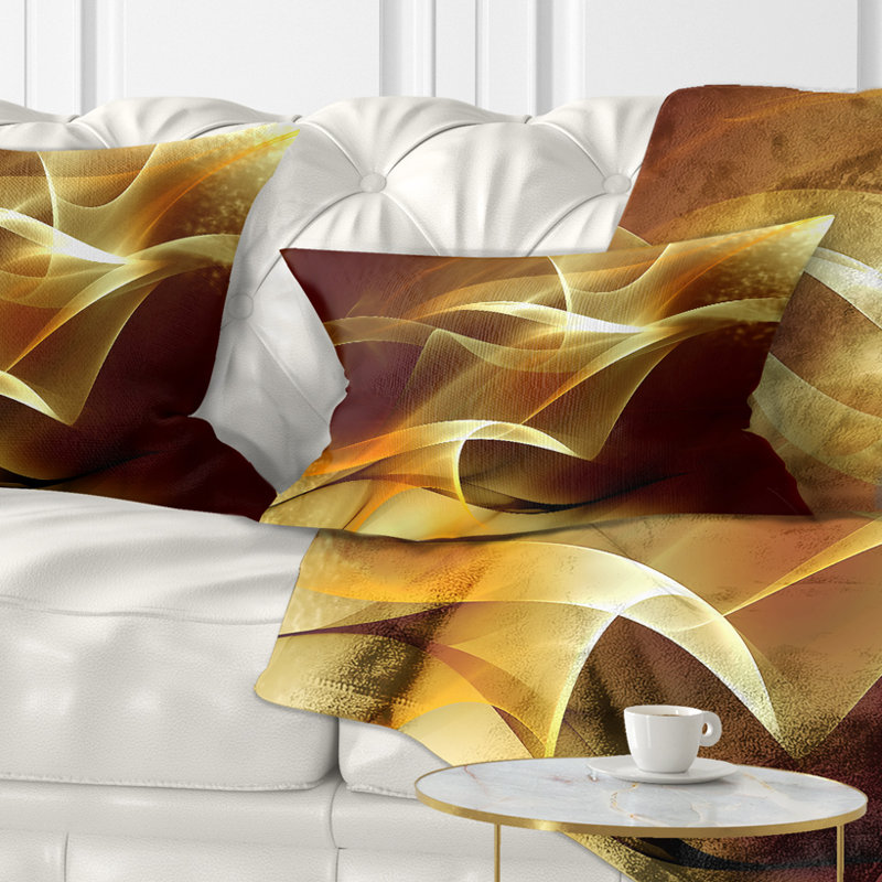 Motif fractal abstrait jaune clair - coussin imprimé abstrait