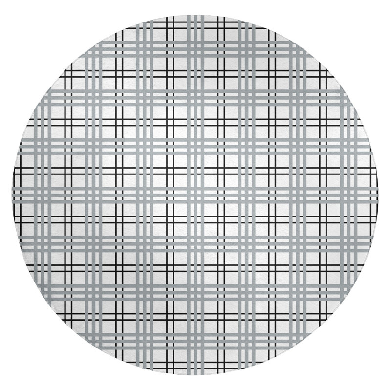 Plaid Indoor Rug, Round 5'