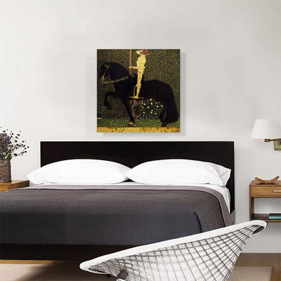 «Life Is A Struggle - The Golden Knight 1903» par Gustav Klimt, reproduction d'art sur toile tendue