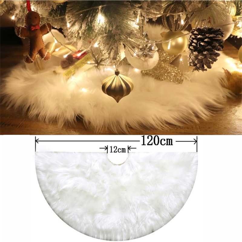 Andreq Faux Fur Tree Skirt, 120 cm