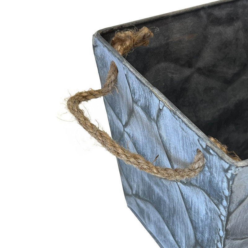 Rustic Gray Handmade Metal Wall Planter Set of 3