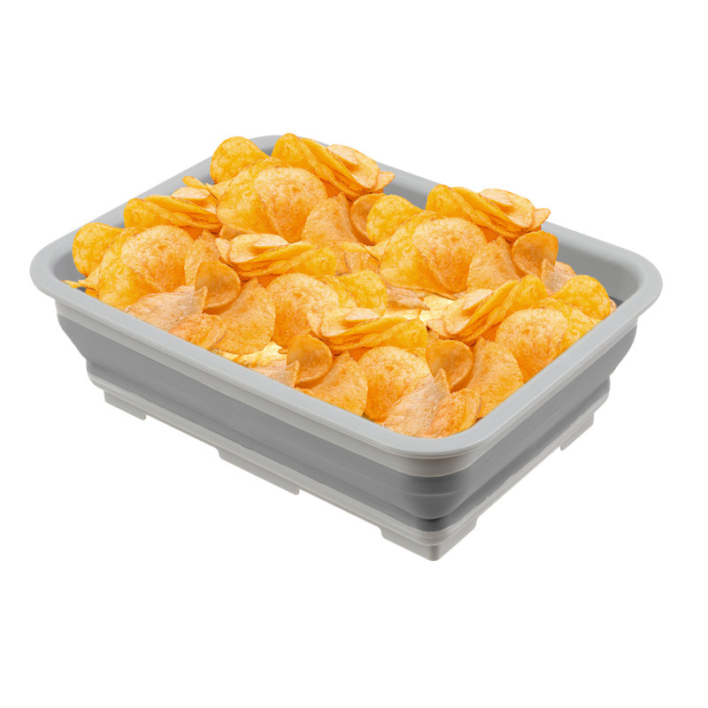Wakeman Collapsible 7.27L Ice Bucket - Multi-Use Basin, Dish Tub, and Storage Basket, Grey