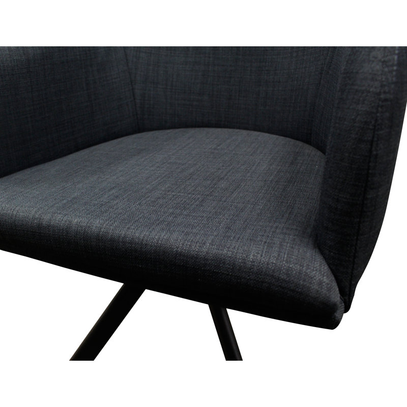 Perrysville 19'' H Tufted Upholstered Metal Armchair, Dark Gray