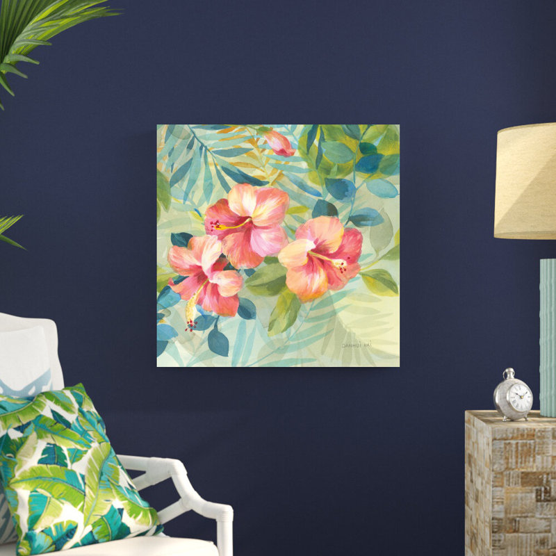 «Hibiscus Garden III» par Danhui Nai, reproduction d'art sur toile tendue, H 30 po x l 30 po, Toile tendue