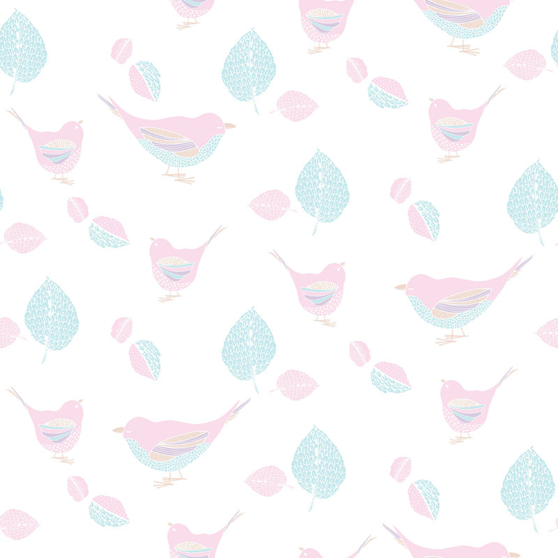 Farris 10m x 53cm Matte Wallpaper Roll, Pink/White/Blue