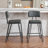 Bar Stools Set of 2 with PU Leather Upholstery and Metal Frame-227692736