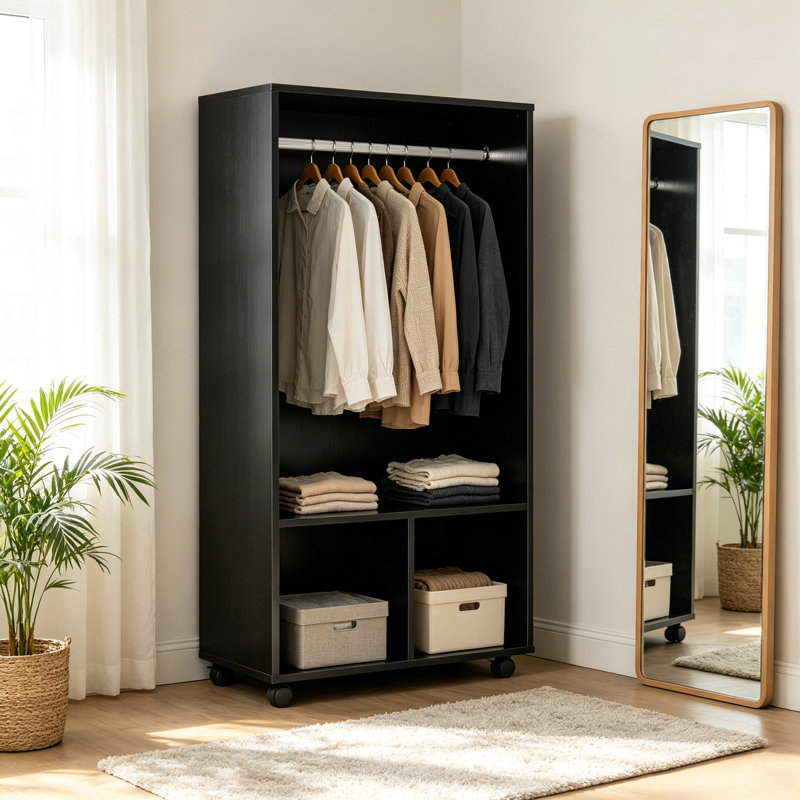 Particle Board / Chipboard Wardrobe, Black