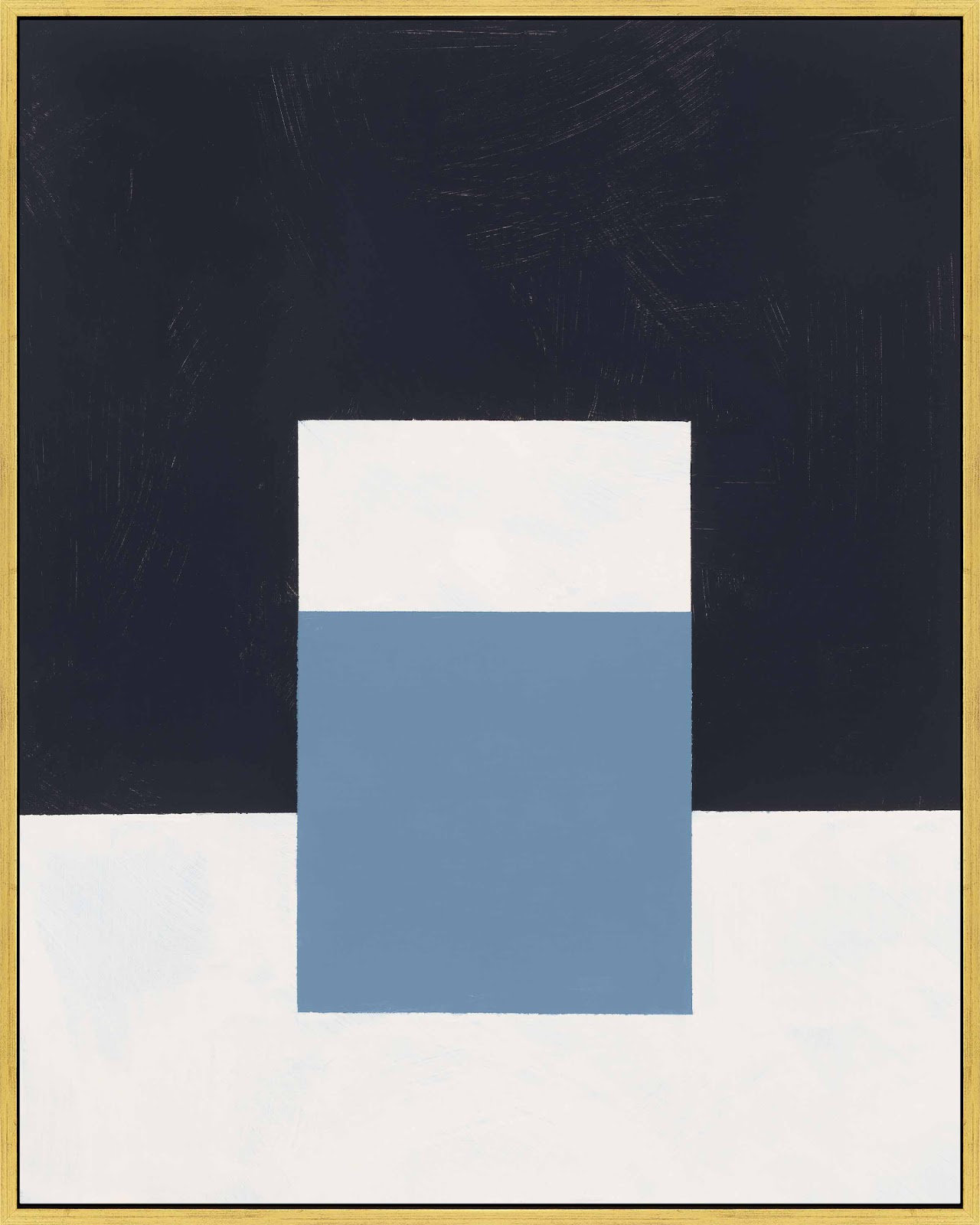Square Sky by Robert Kamnatnik, 38" H x 30" W x 1.38" D, Gold Framed Canvas
