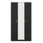 Armoire 3 portes avec miroir, armoire avec tringle et 3 tablettes fixes-1968171700