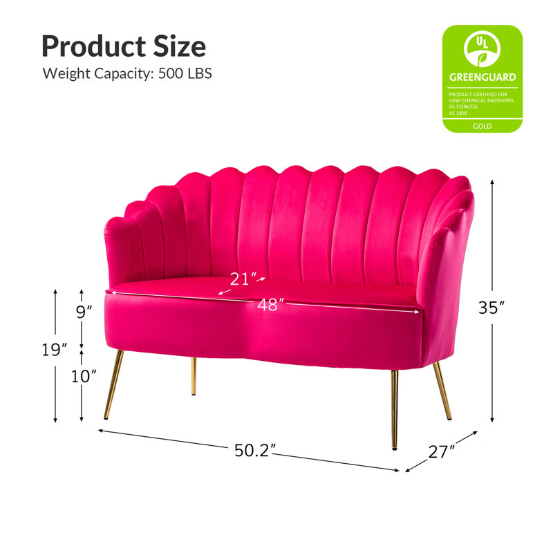 Causeuse Hendrix, Velours fuchsia