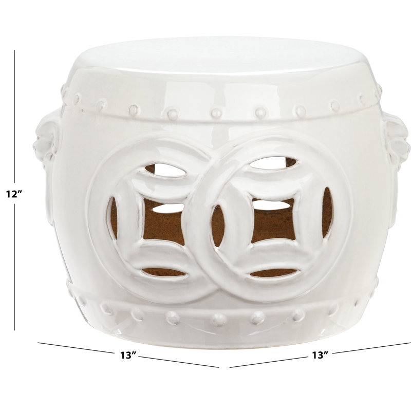Tabouret de jardin Veer, Blanc antique